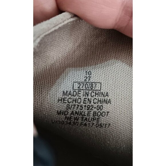 Faux Suede Mid Ankle Booties Size 10  Stacked Heel Taupe Tan Brown Zipper - Picture 10 of 10